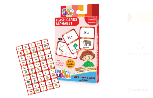 Funskool 2-in-1 Alphabet Play & Learn Flash Card, Ages 3+
