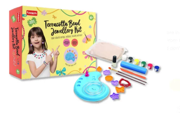 Funskool Terracotta Bead Jewelry, Ages 6+ (Damaged Box)